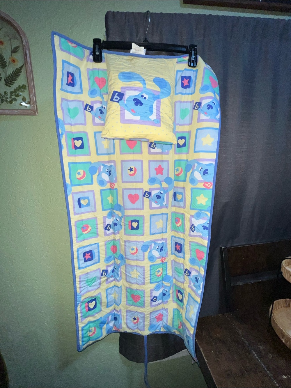 Blue's Clues Baby Quilt/Nap Mat and Pillow Set - Yellow & Blue Y2K